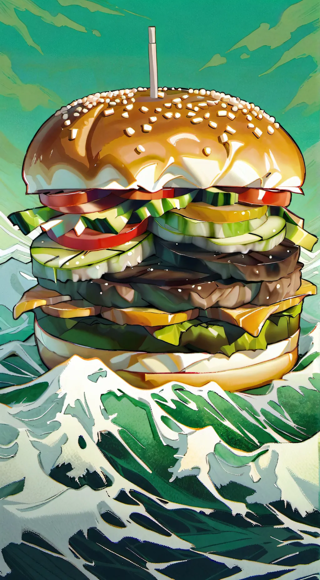 ai character: burger background