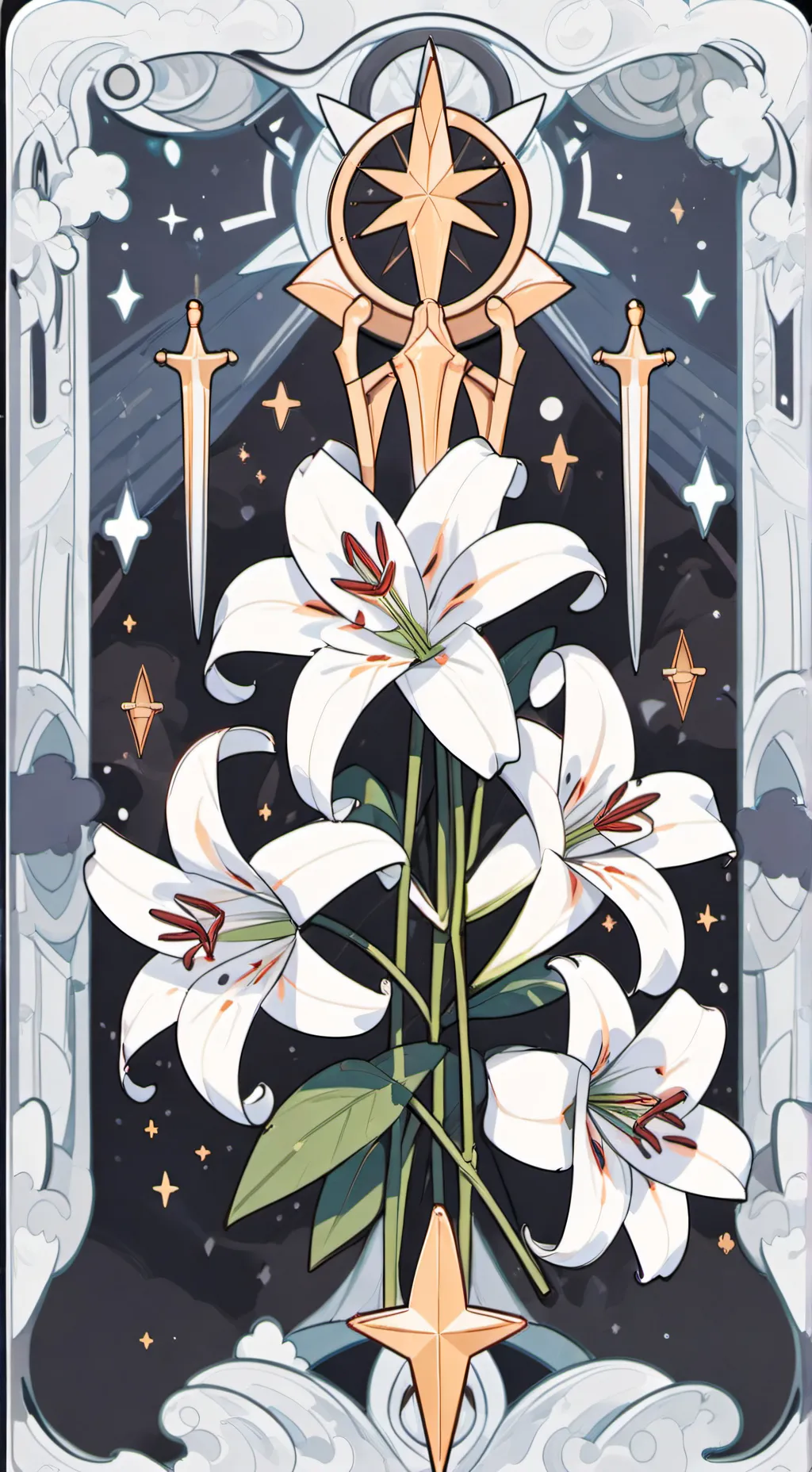 ai character: White Lilly Cookie background