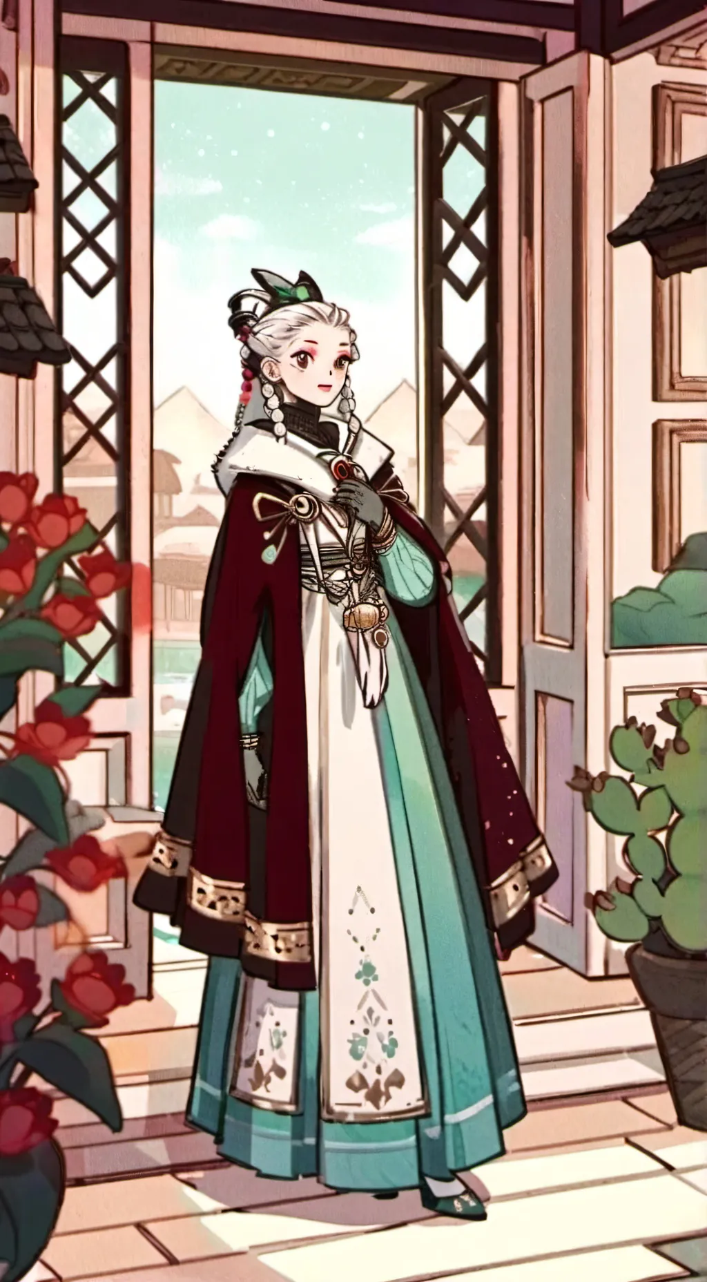 ai character: kny shopping  background