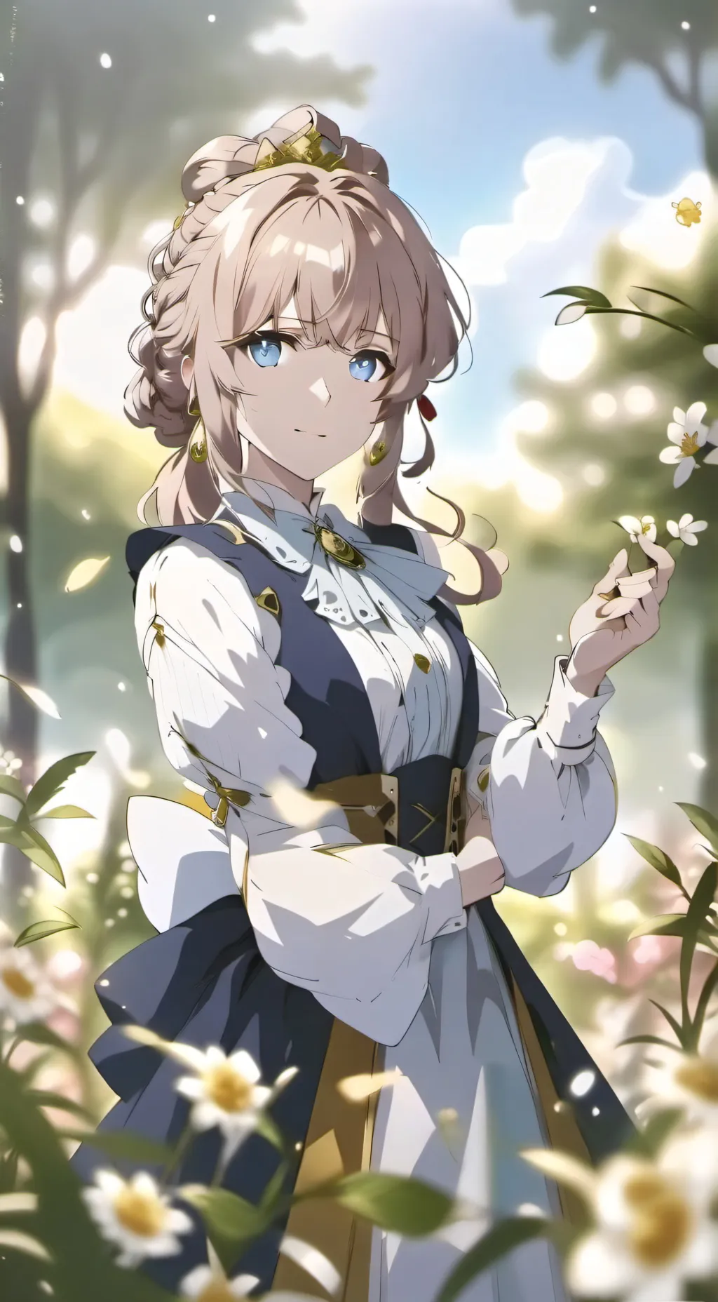 ai character: blue girl background