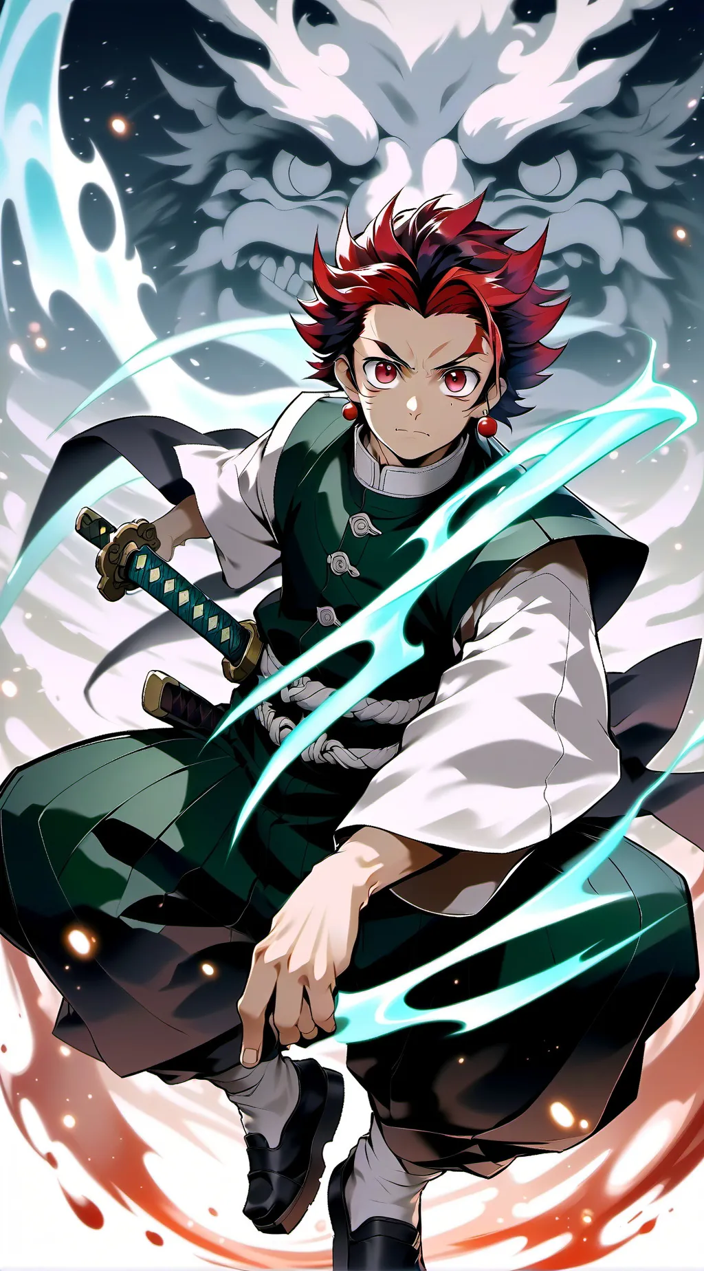 ai character: Tanjiro boyfriend  background