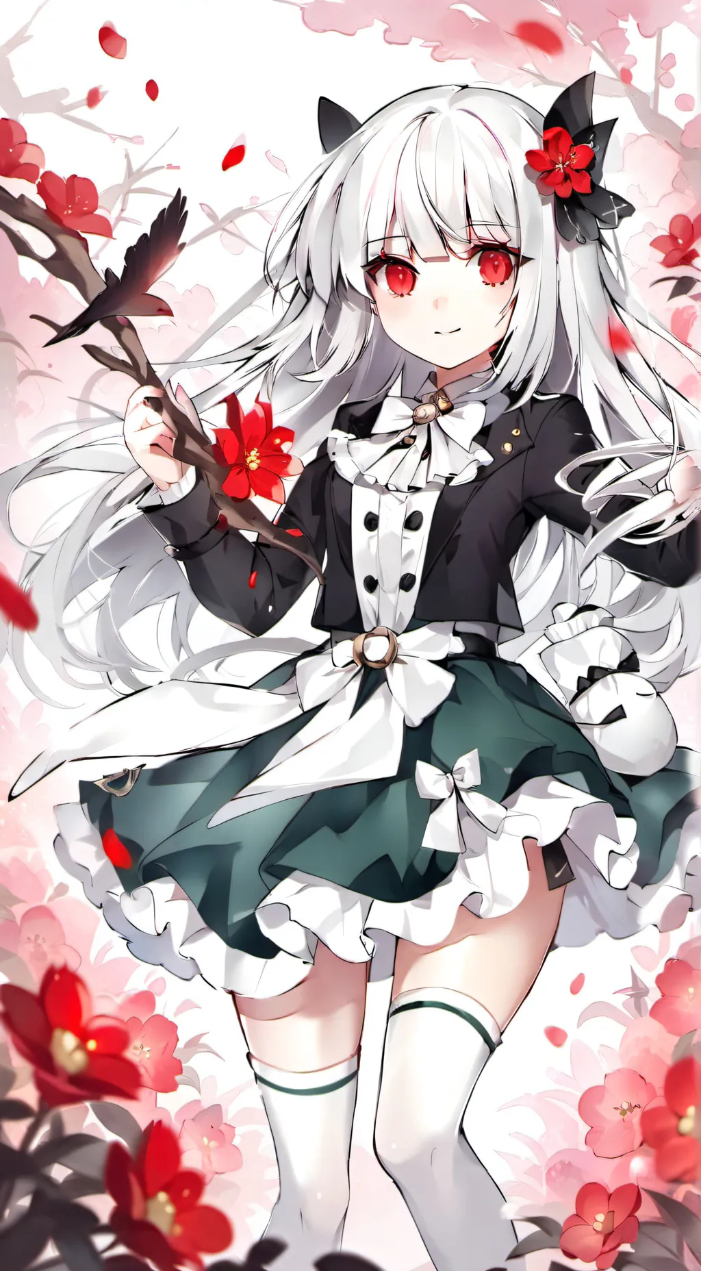 ai character: White lily background