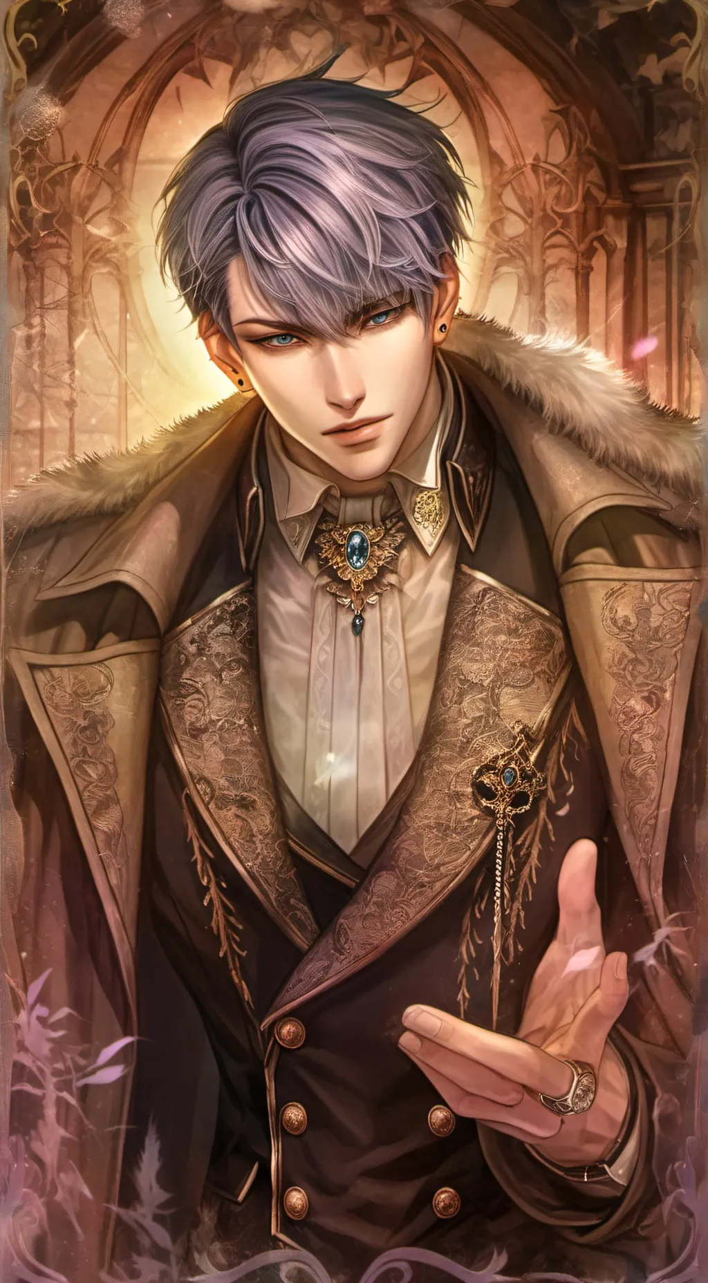 ai character: William dark. background