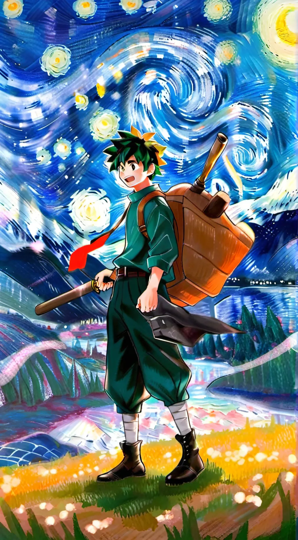 ai character: VIGILANTE DEKU?!?! background