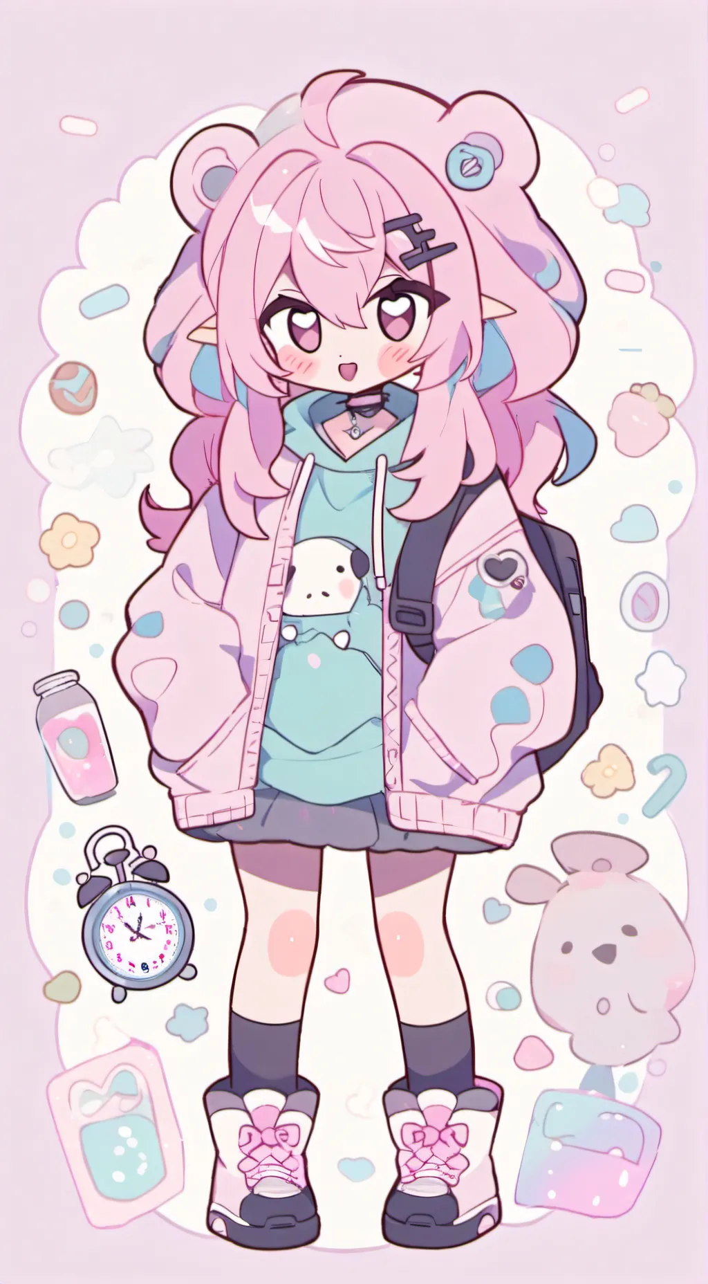 ai character: pink background