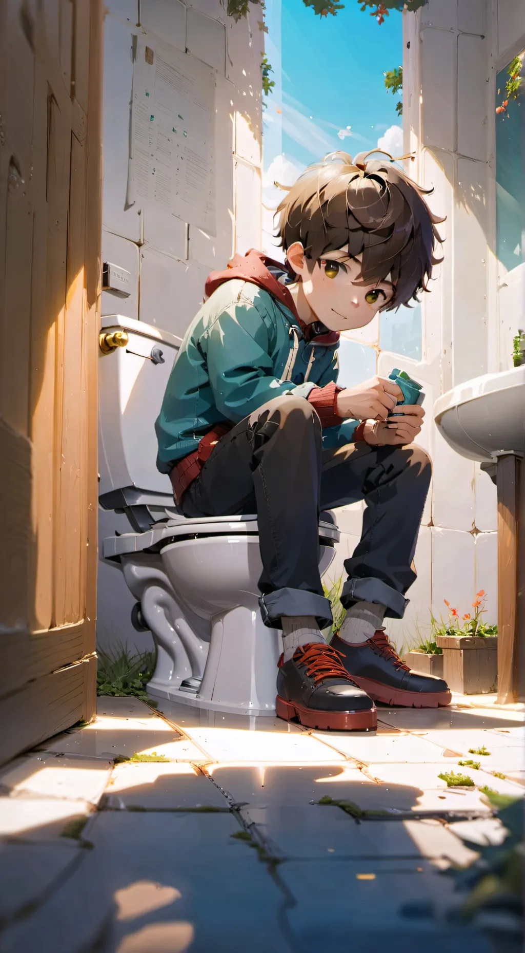 ai character: Poop alone background