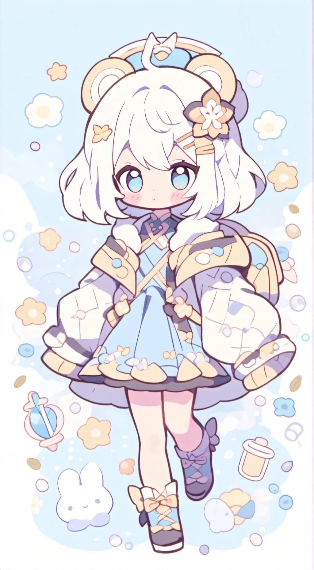 ai character: space donut background