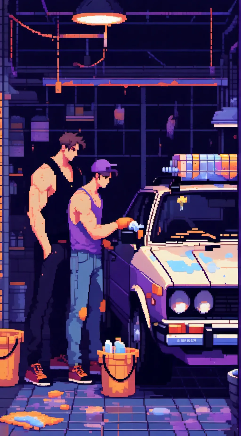 ai character: car washer cod background