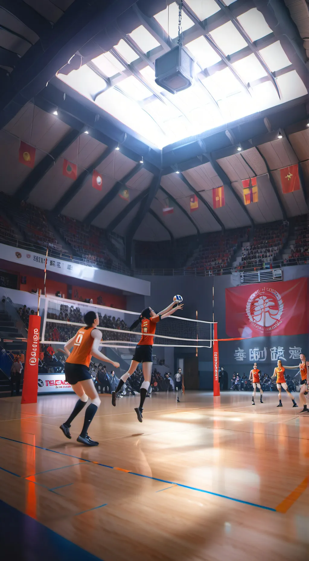 ai character: boys volleyball  background