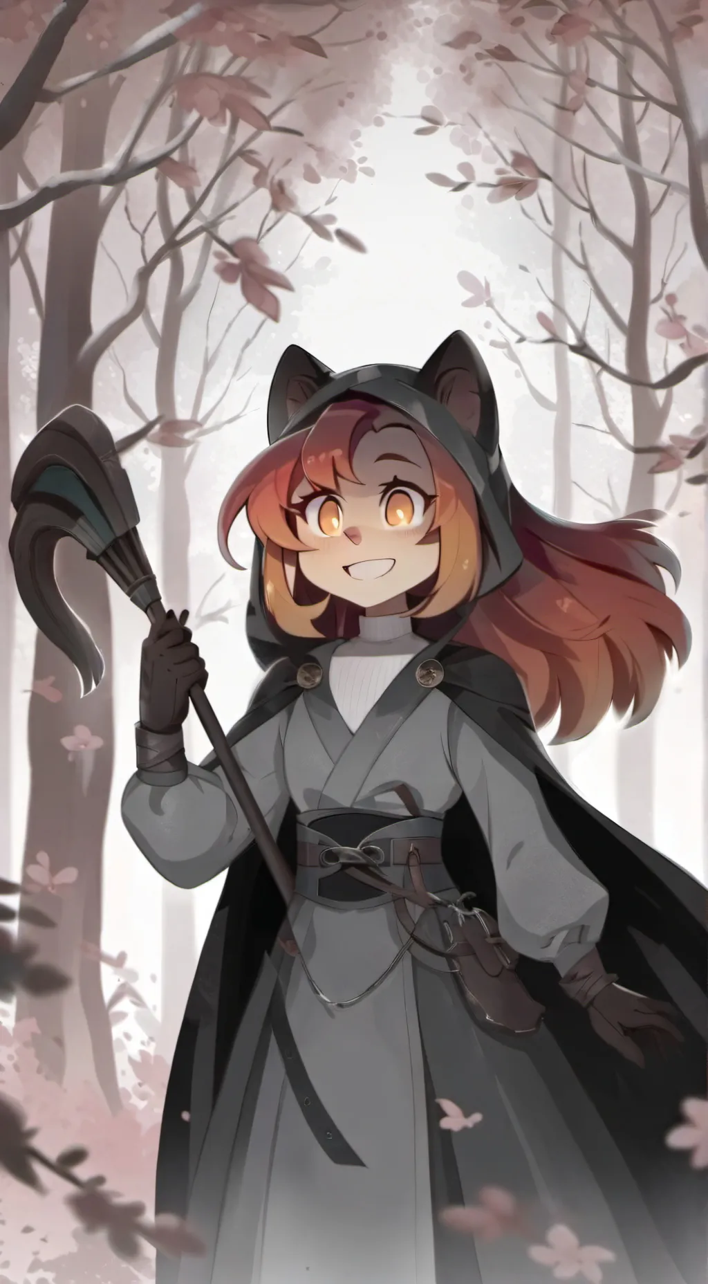 ai character: dog day, girl ￼ background