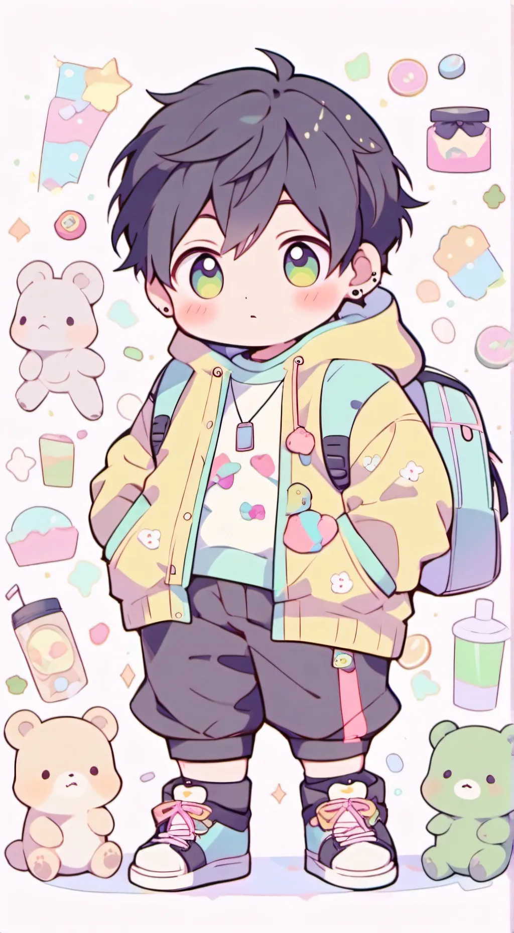 ai character: baby mall background