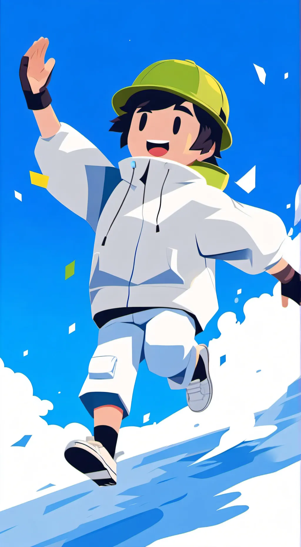 ai character: Blue background