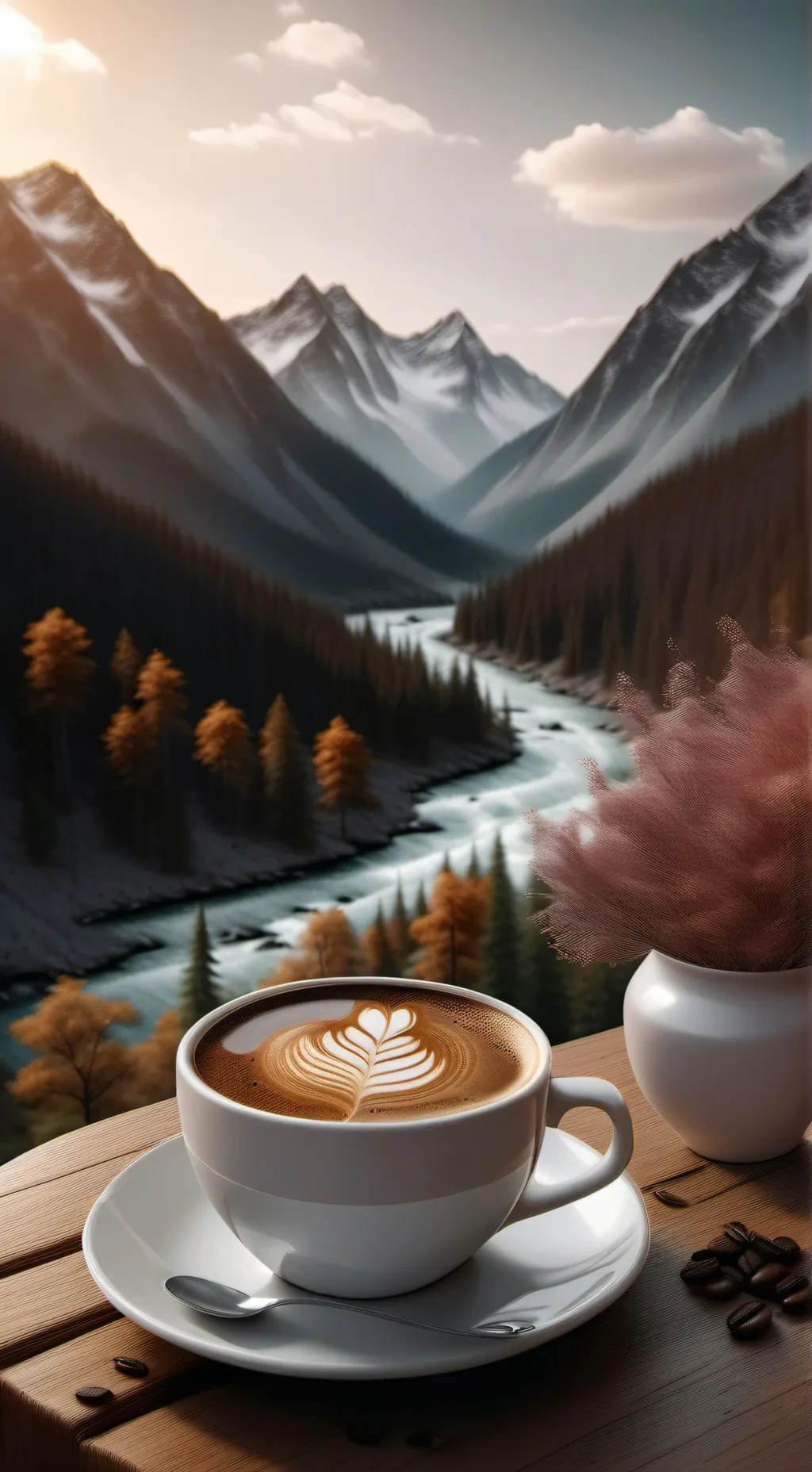 ai character: coffee  background