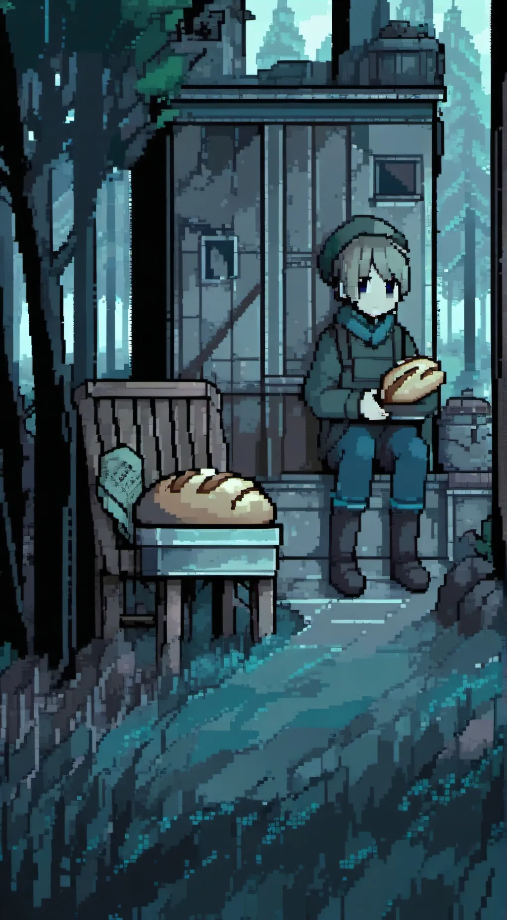 ai character: bread head background