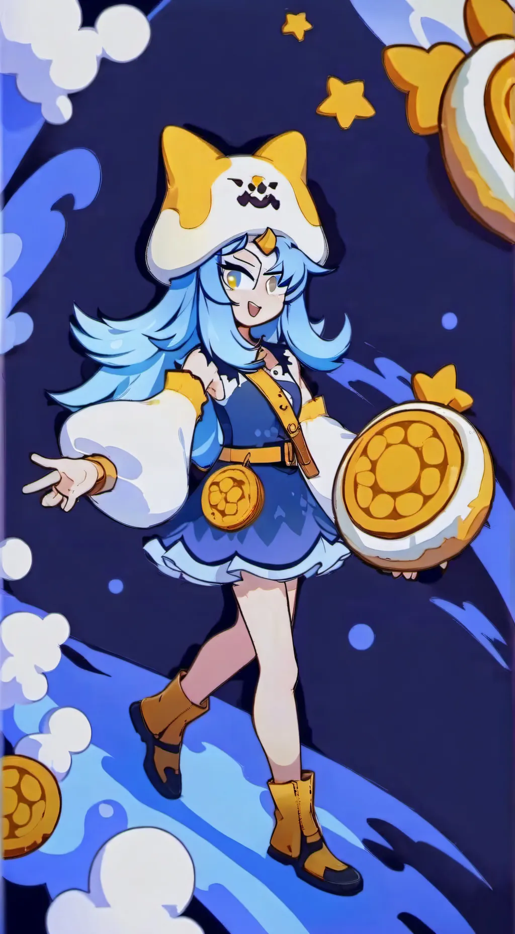ai character: shadow milk cookie background