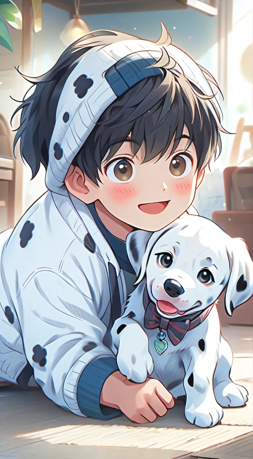 ai character: Dalmatian Furry Spirit background