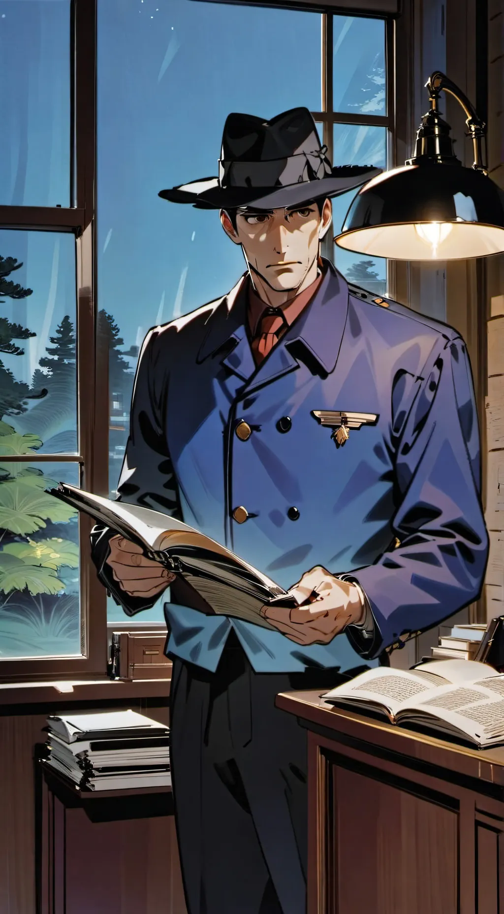 ai character: Evil Park ranger  background