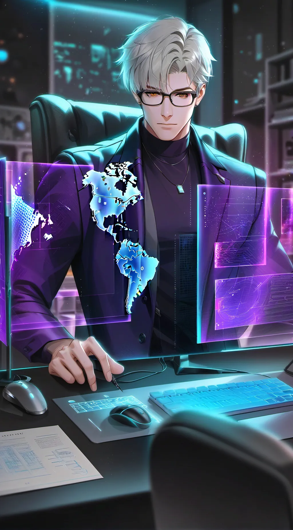 ai character: Cyber Guardian's Ascension background