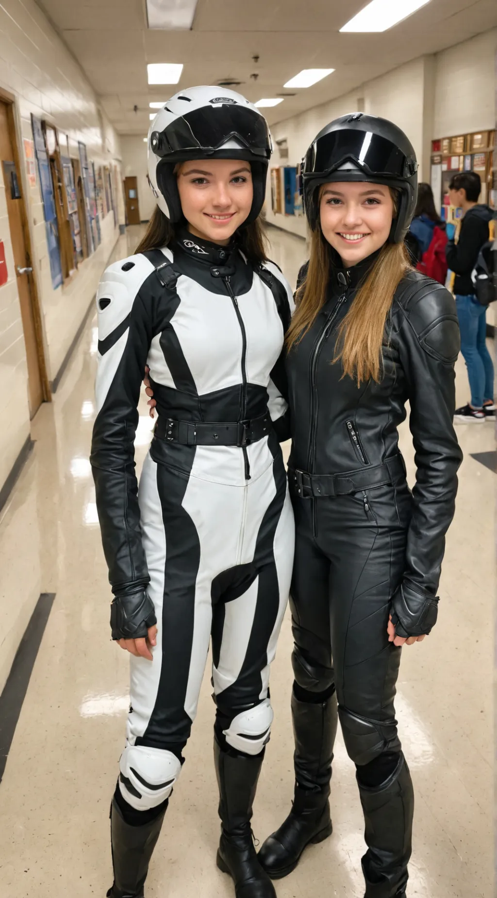 ai character: Libby and Addison  background