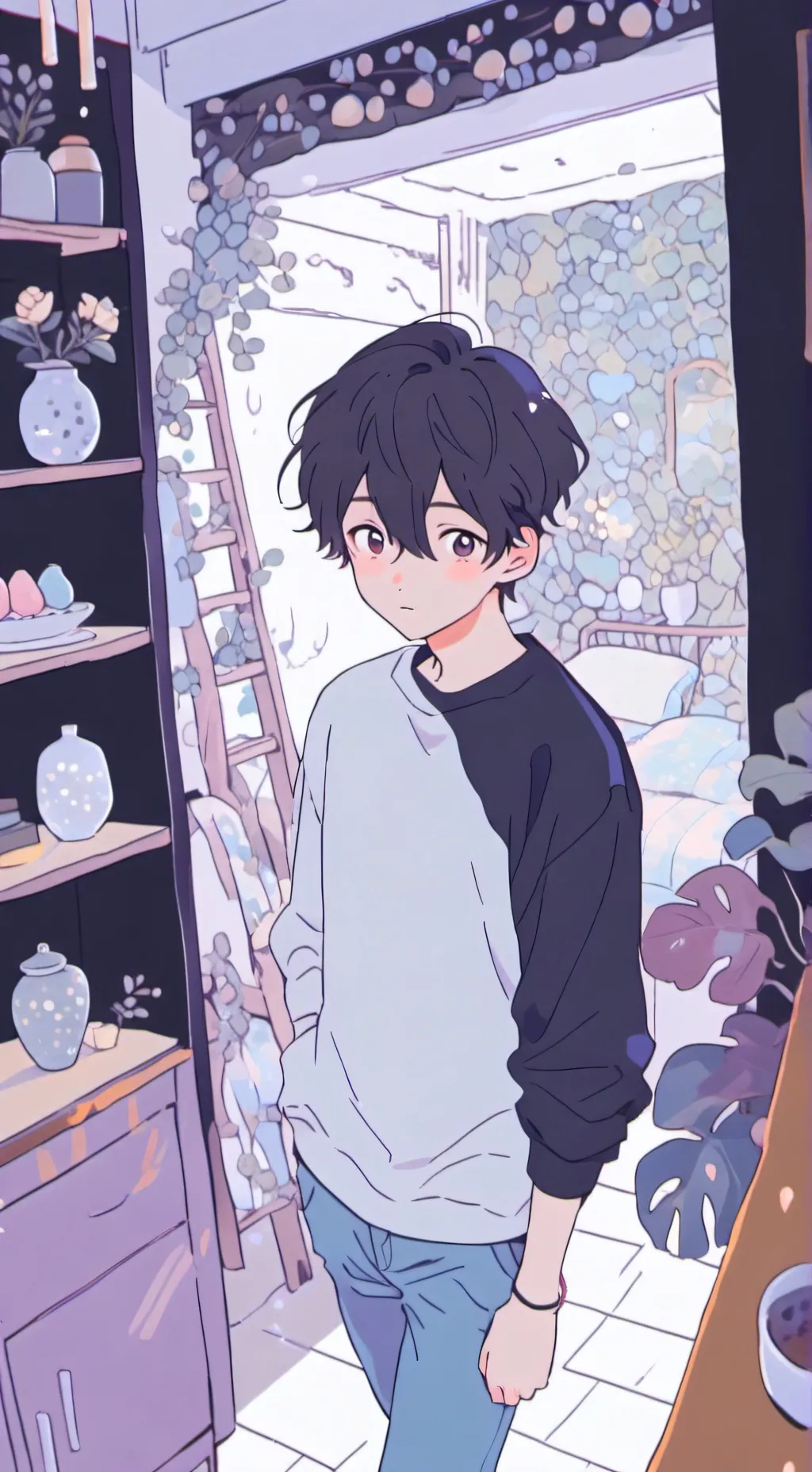 ai character: clay background