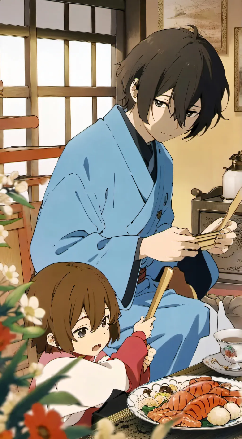 ai character: Dazai (drop,catch) background