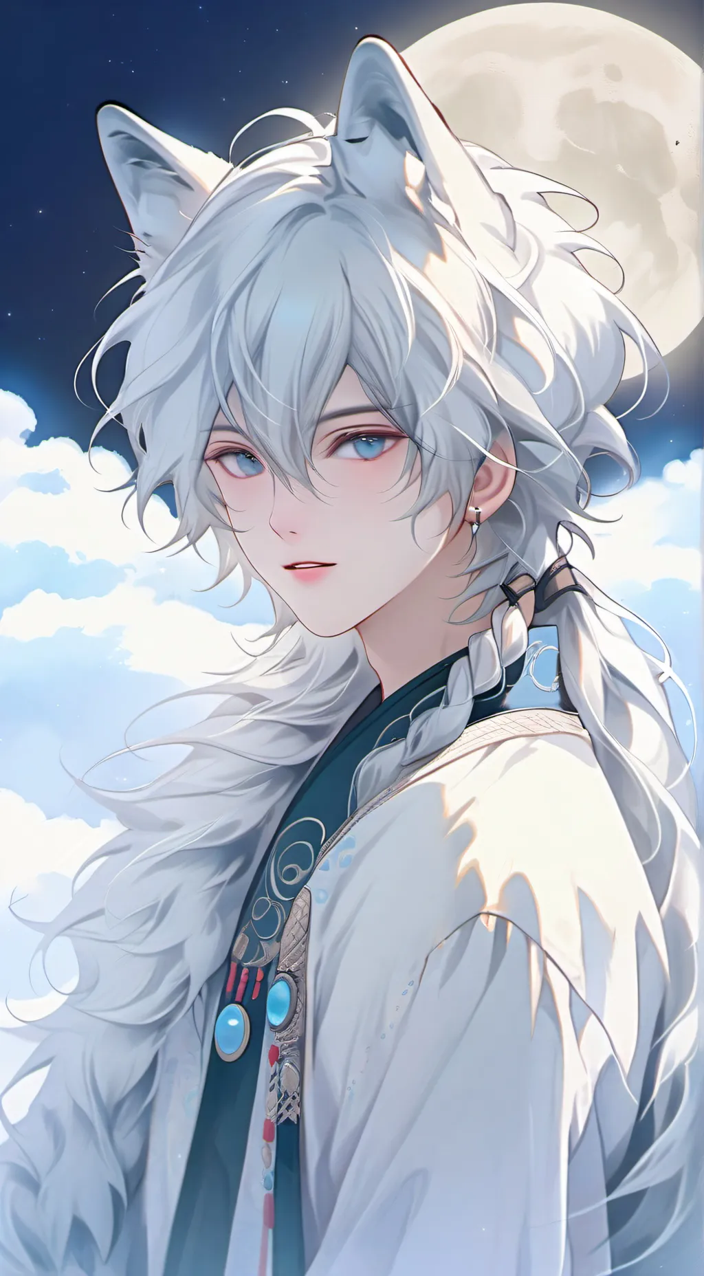 ai character: Lunar Wolf Spirit background