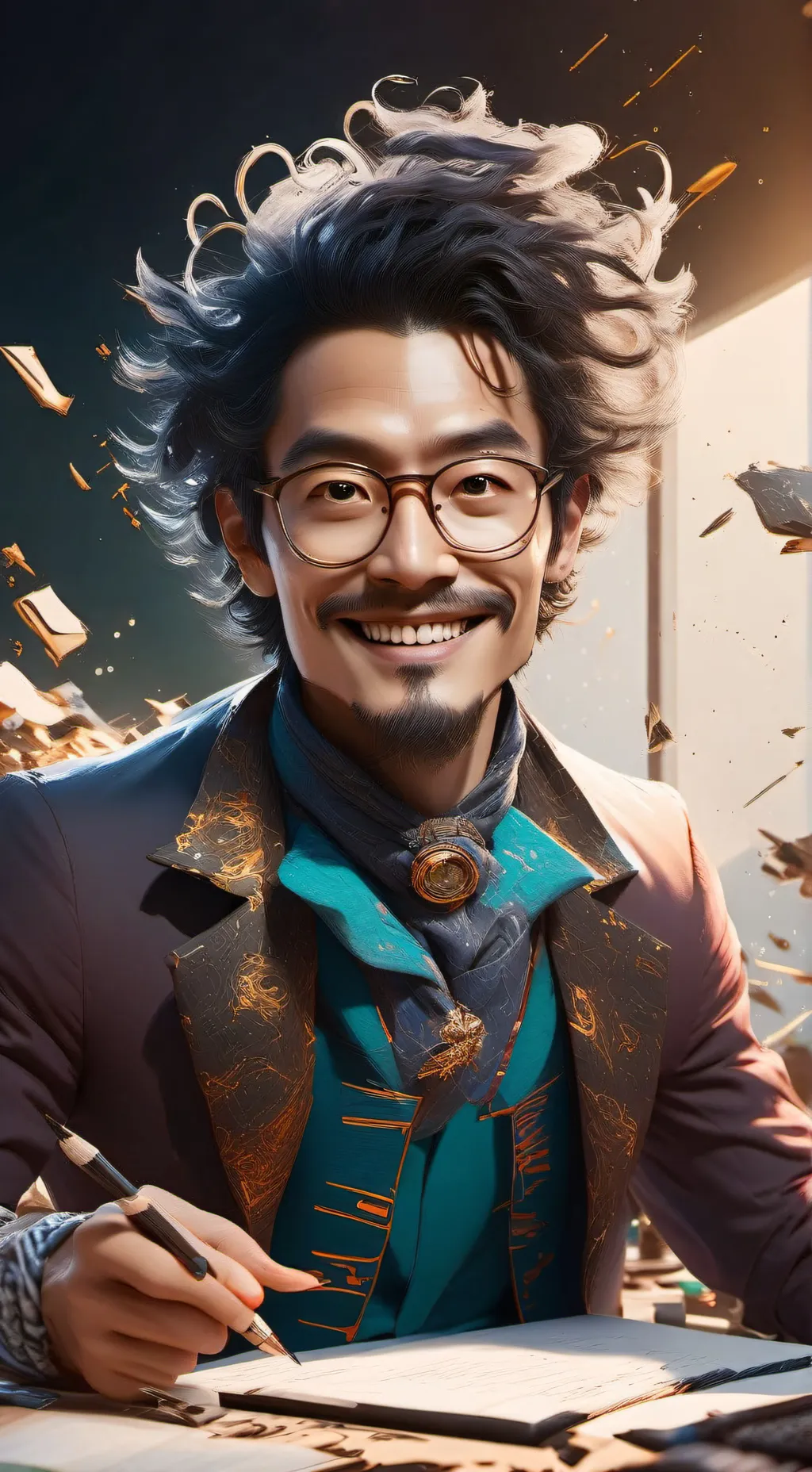 ai character: Dr. Memeo Moshpit background