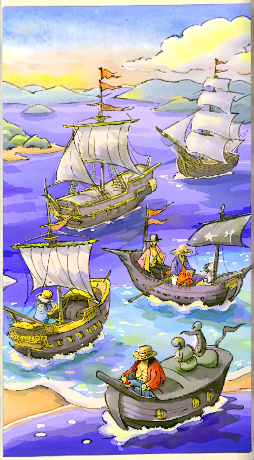 ai character: ONE PIECE background