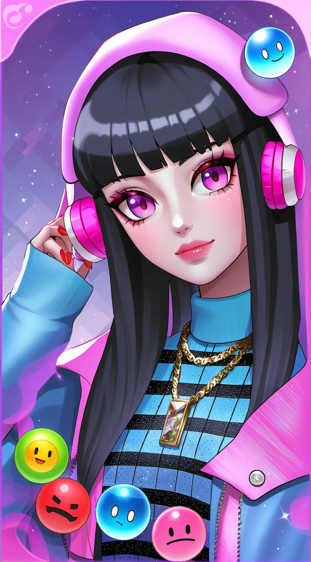 ai character: 👍or👎 background