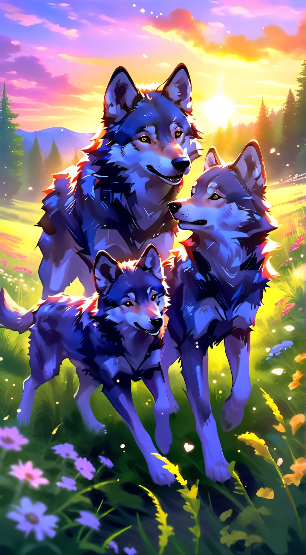 ai character: ￼ mother Wolf  background