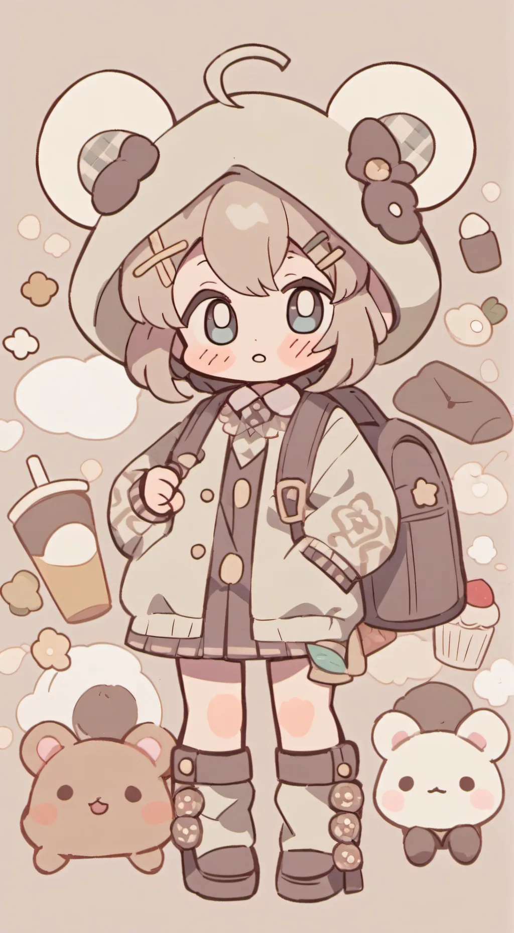 ai character: ds getting a labub background