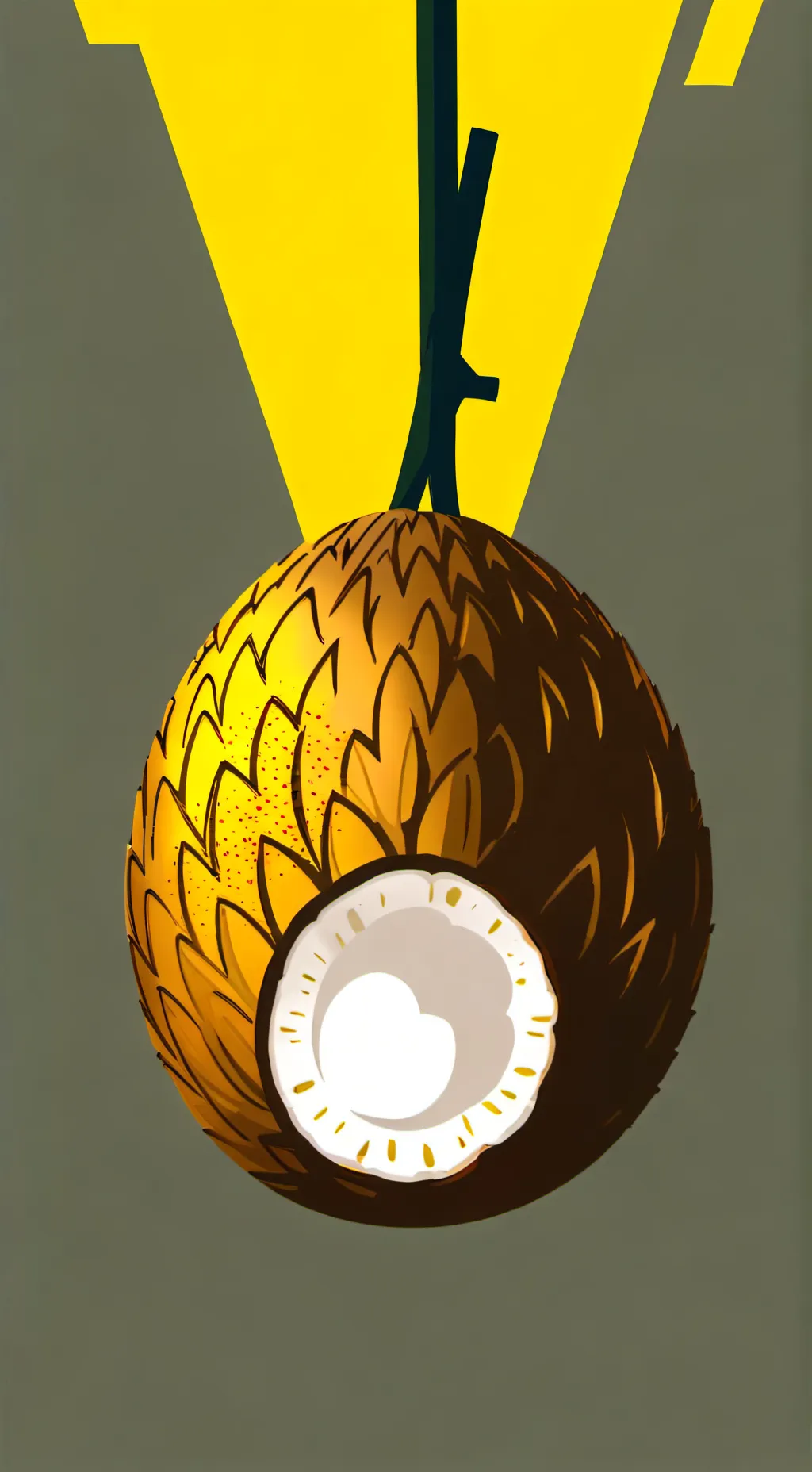 ai character: golden coconut background