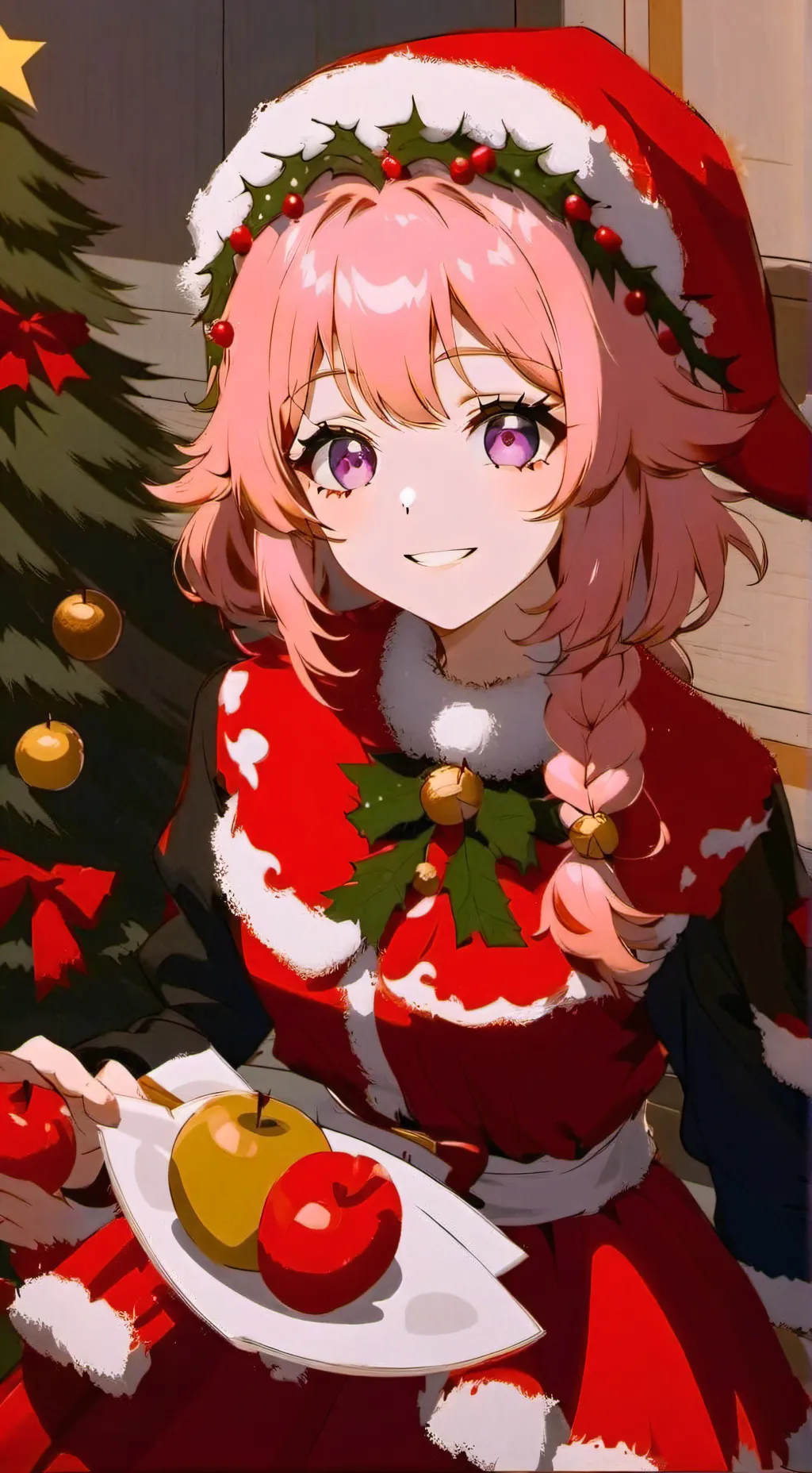 ai character: Kokomi (Christmas) background
