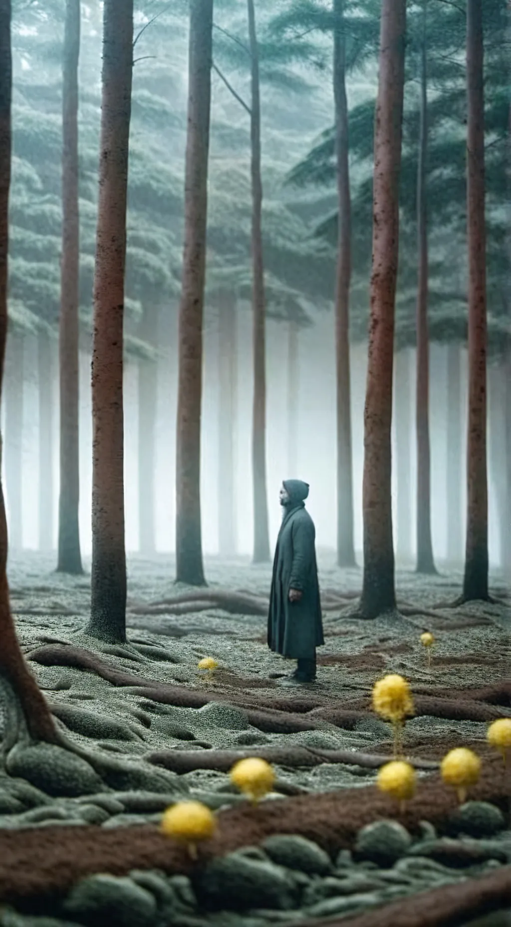 ai character: Snowy Forest!⃤ background