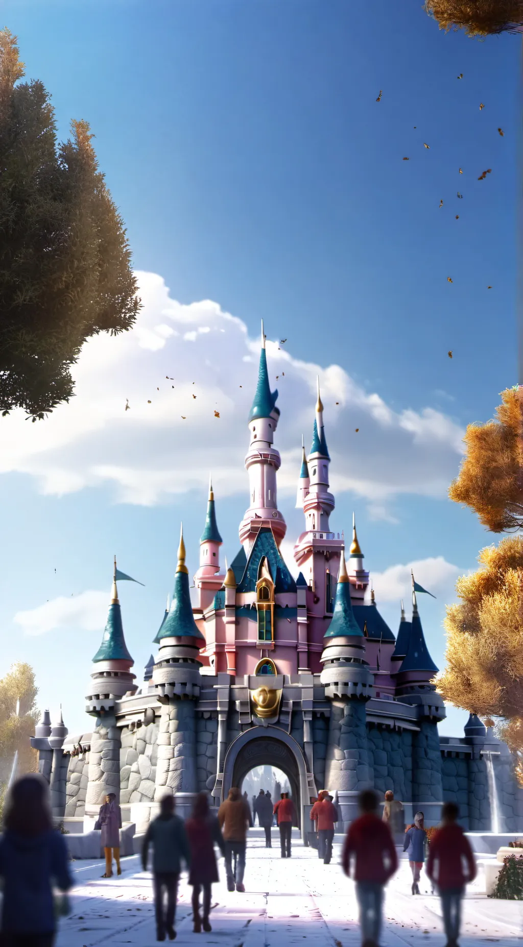 ai character: MHA trip to Disney background