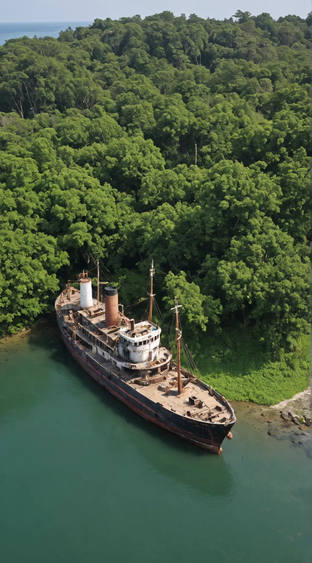 ai character: The Island HORROR background