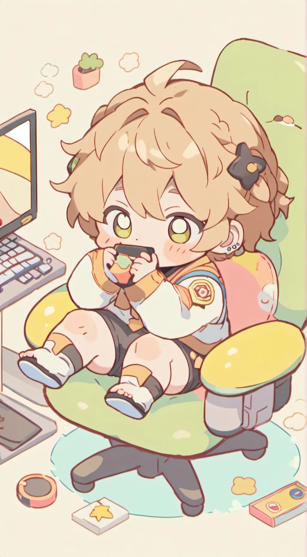 ai character: gaming baby background