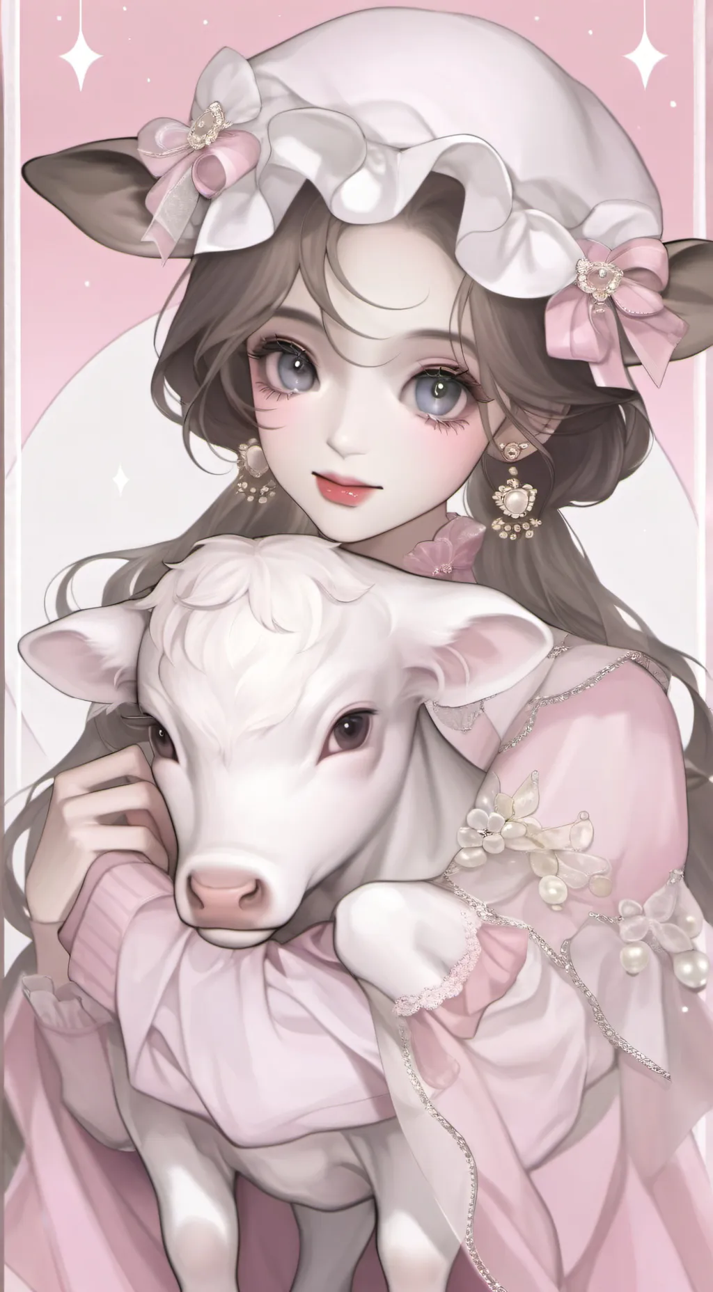 ai character: Cow  background