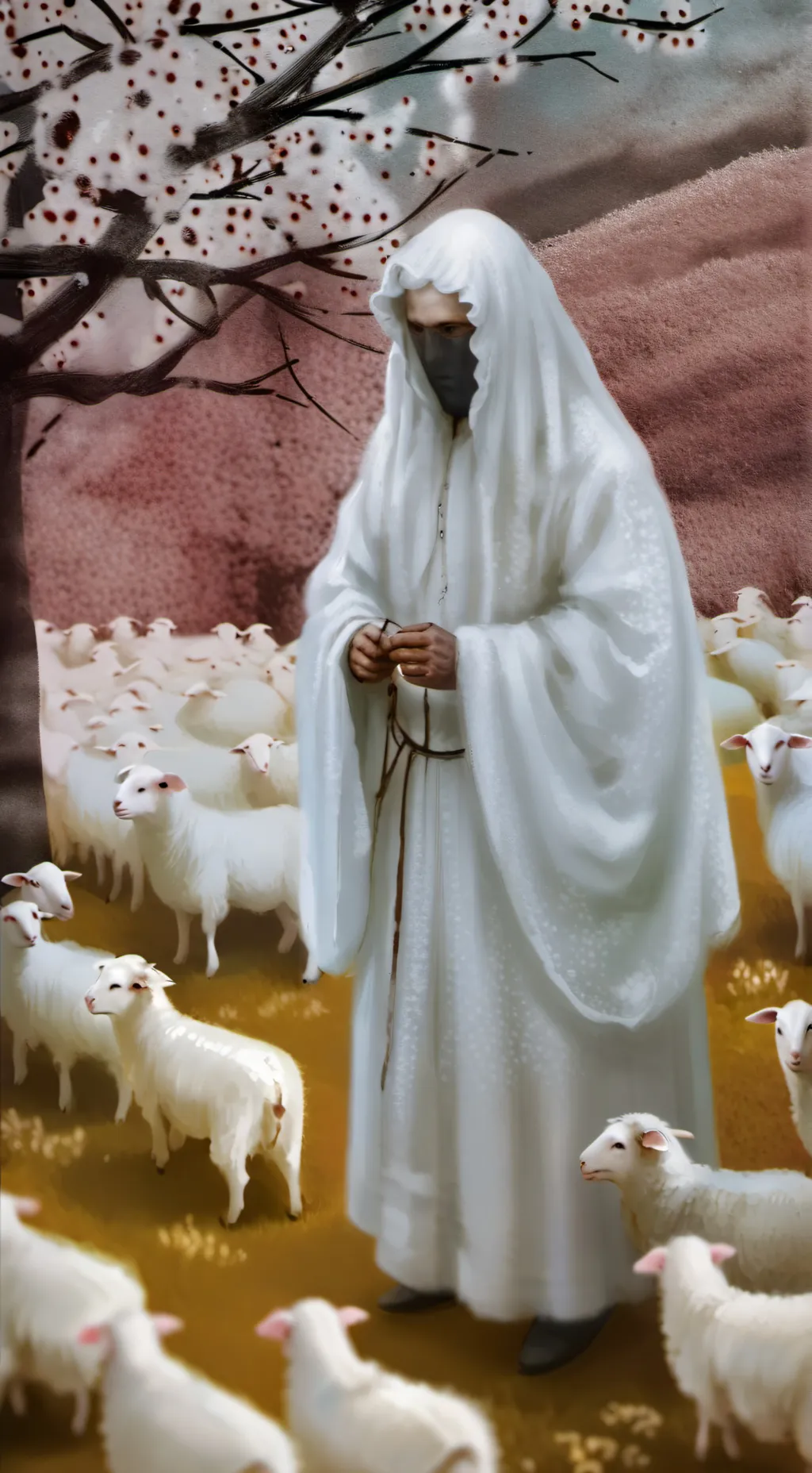 ai character: 🐑sheep no face 🐑 background