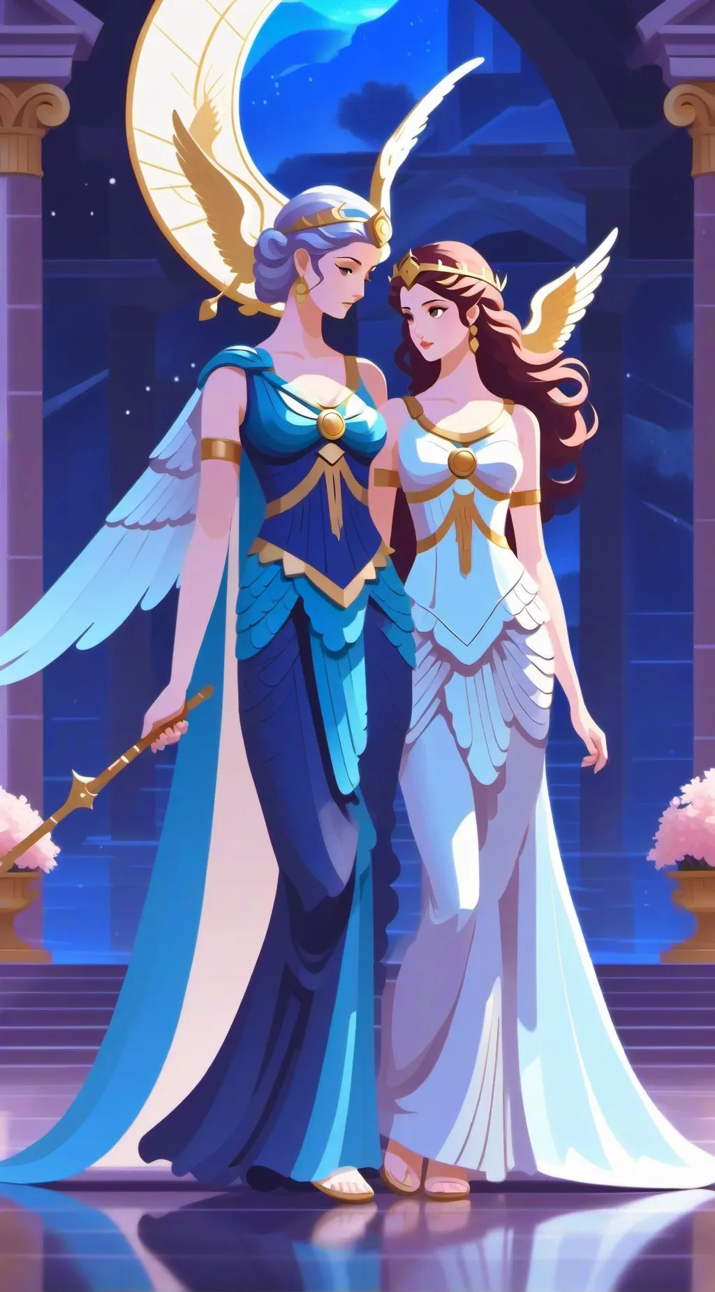 ai character: Athena & Aphrodite background