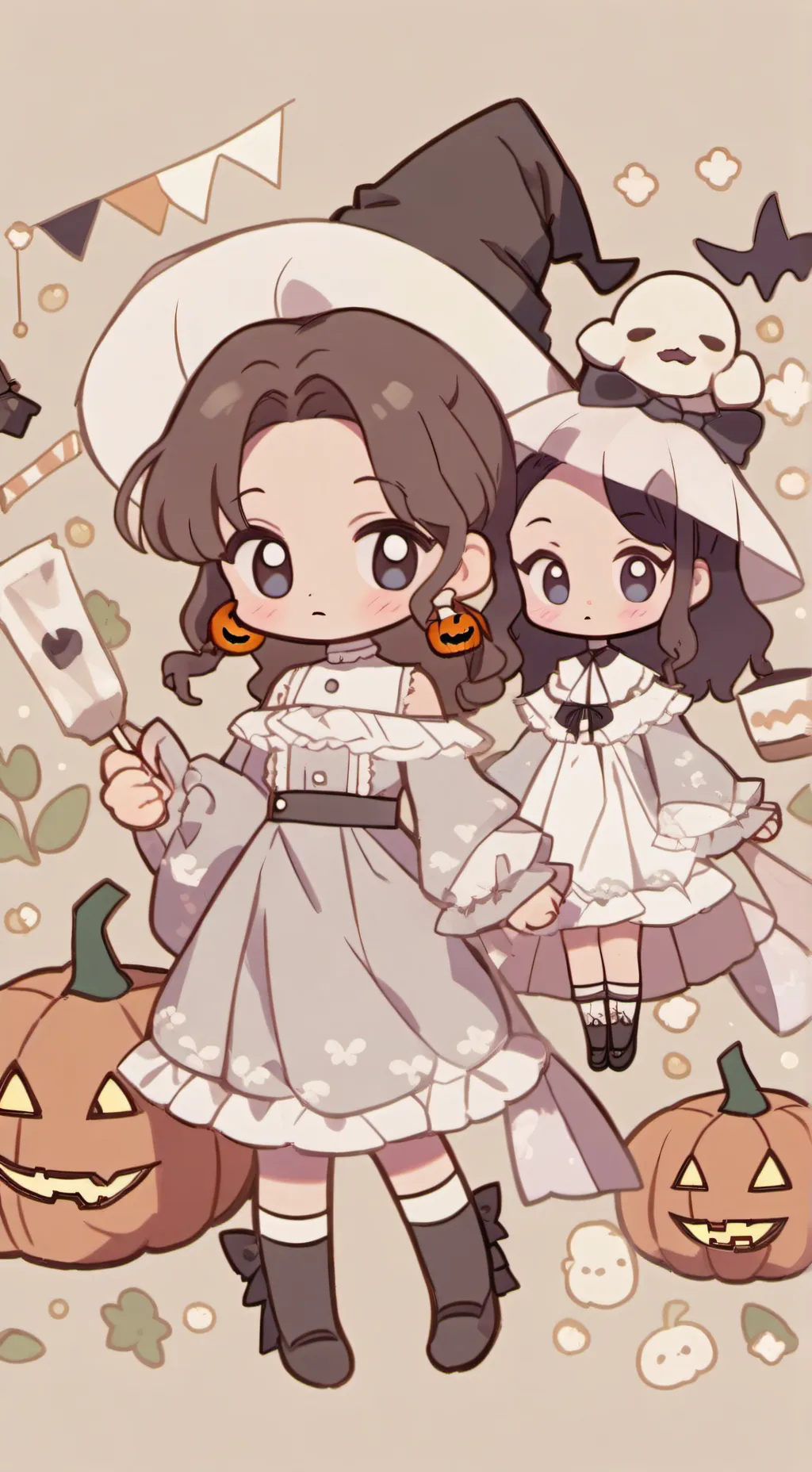 ai character: Halloween creep  background