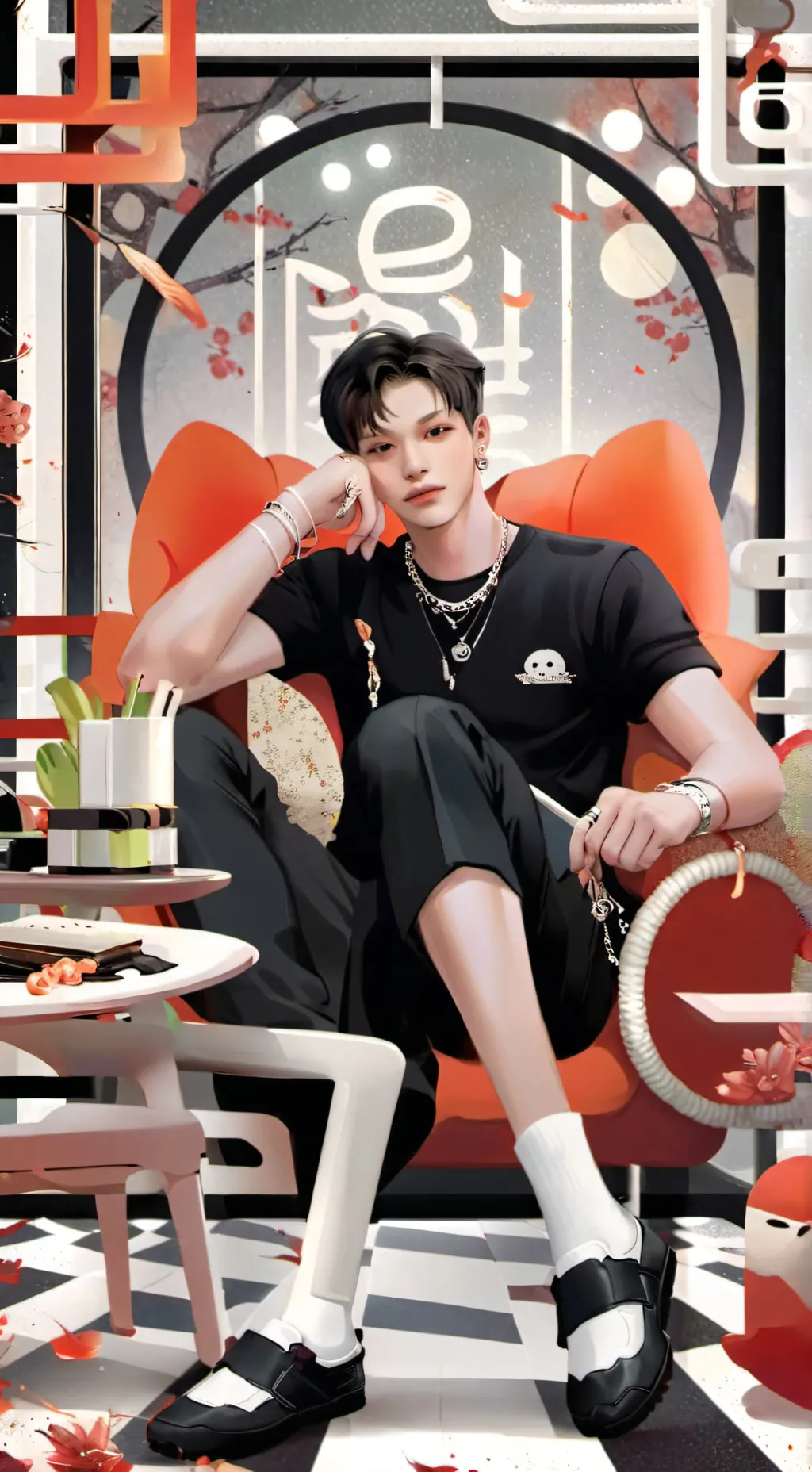 ai character: Stray kids pick me background