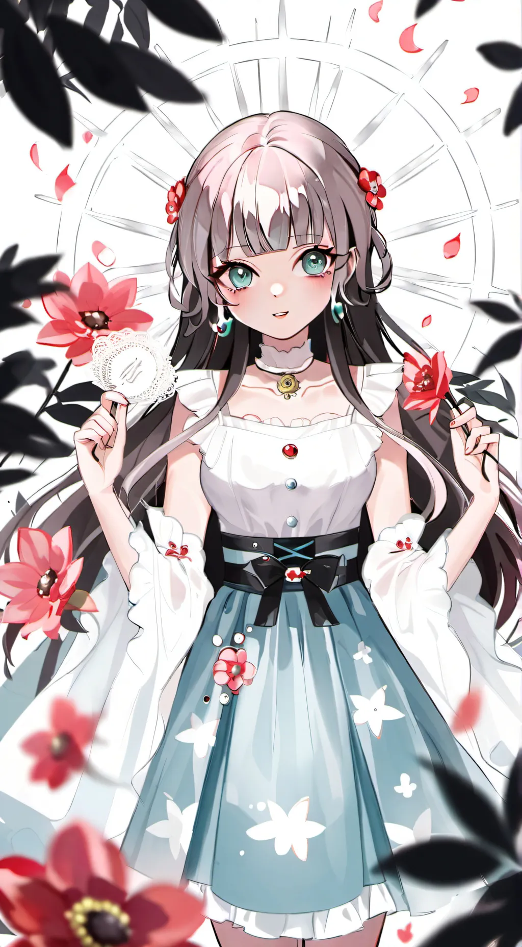 ai character: diosa de las rosas background