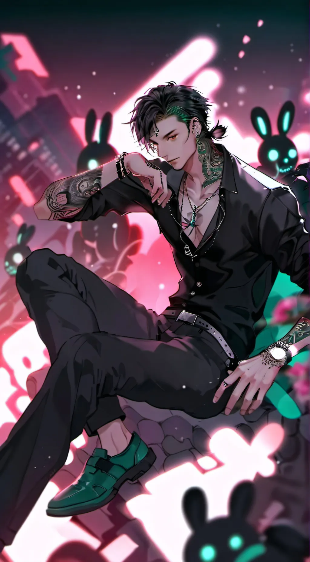 ai character: Dømînïc Bunnyẞtar background