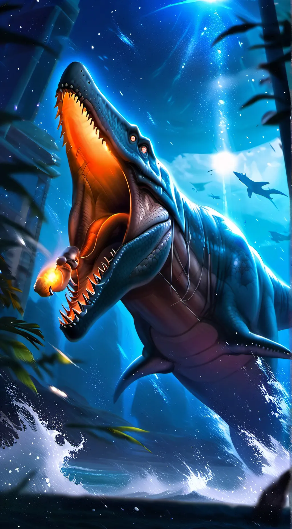 ai character: mosasaurus background