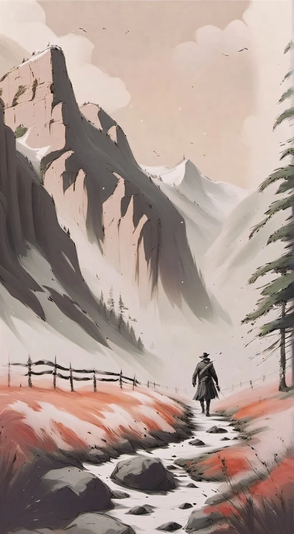 ai character: CH x kaiju background