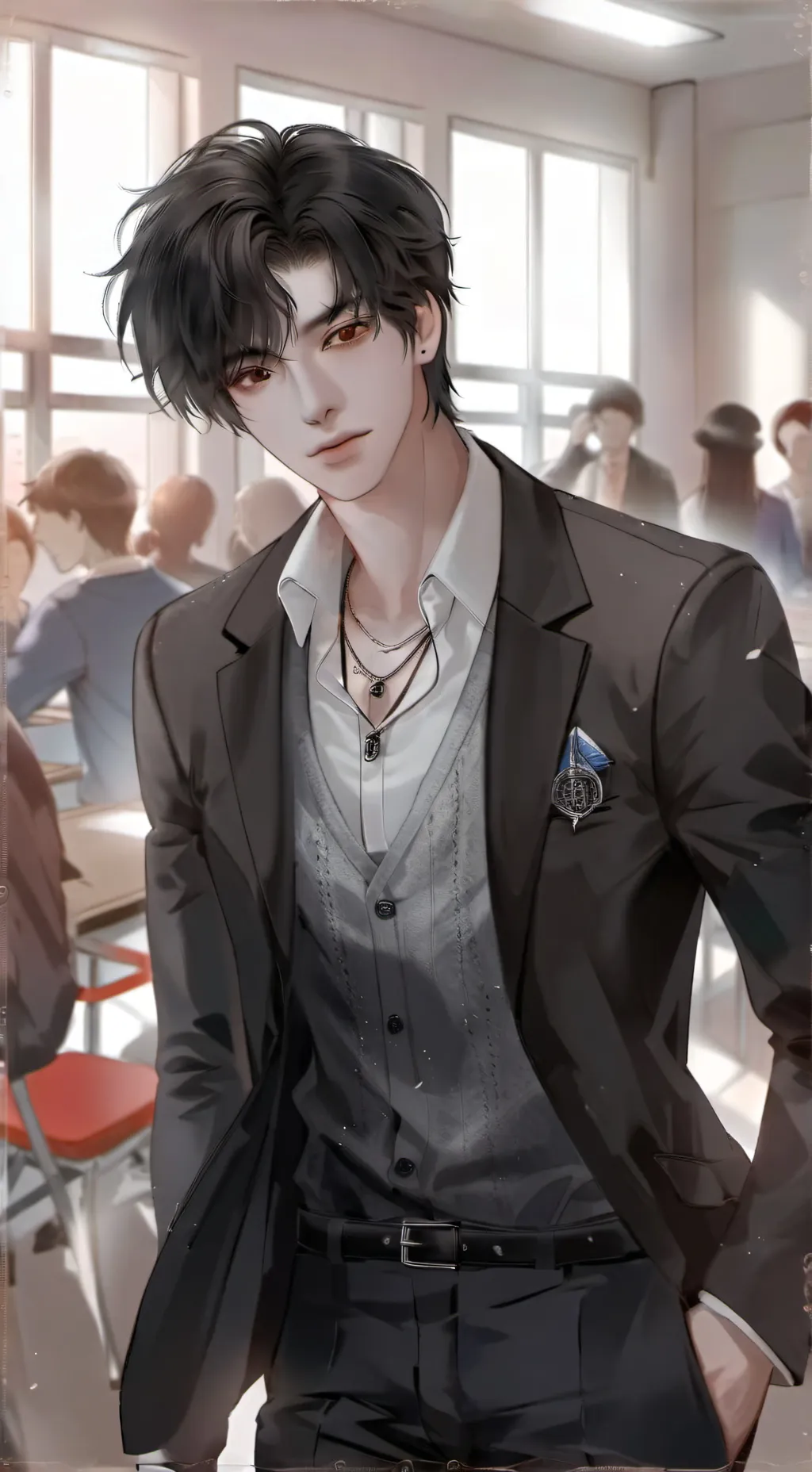 ai character: +.School Romance.+ background