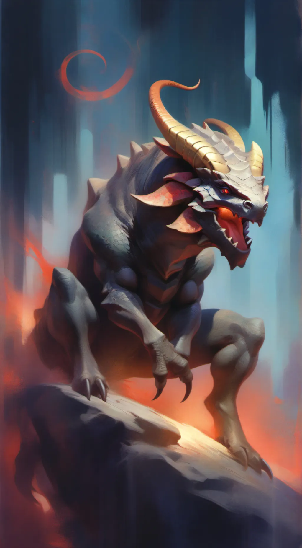 ai character: 👹 hombre cabra 👹 background