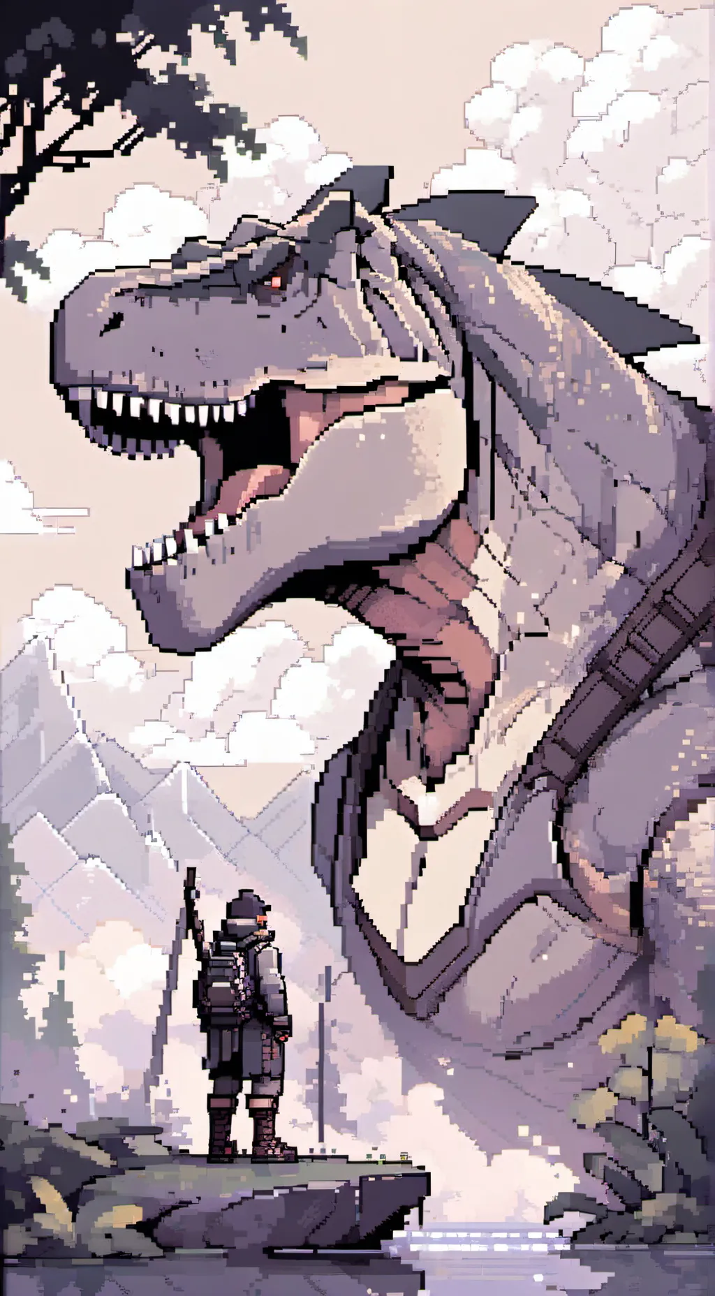 ai character: a trex background