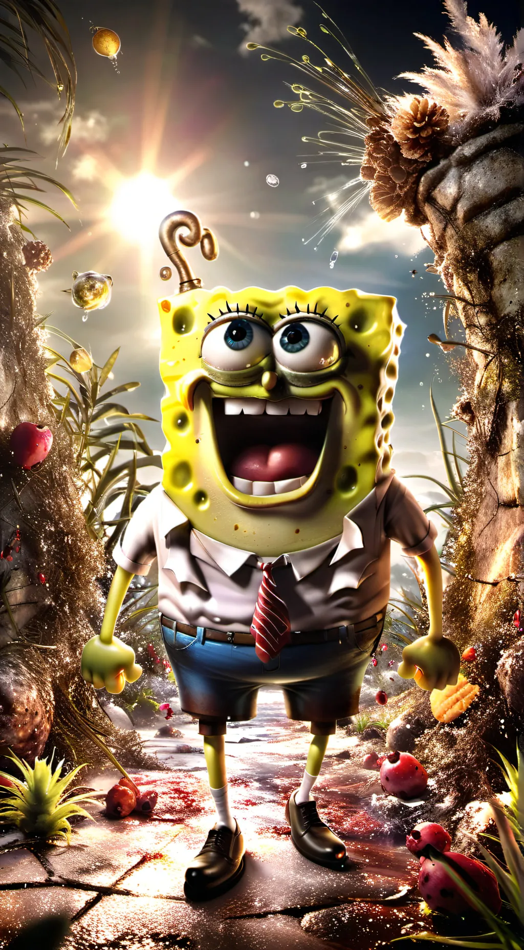 ai character: SPOOOIOOONGEOB background